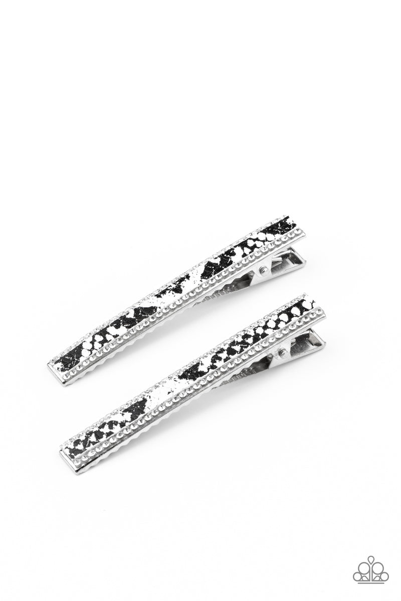 paparazzi-accessories-rhinestone-jungle-black-hair clip