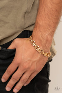 Advisory Warning - Gold Mens Bracelet - Paparazzi Jewelry