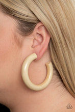 Load image into Gallery viewer, I WOOD Walk 500 Miles - White Earrings - Paprazzi Jewelry
