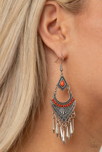 Load image into Gallery viewer, Trailblazer Beam - Orange Earrings - Paprazzi Jewelry
