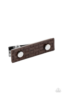 paparazzi-accessories-pleasantly-patterned-brown-hair clip