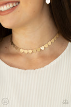 Load image into Gallery viewer, Playing HEART To Get - Gold Necklace - Paprazzi Jewelry

