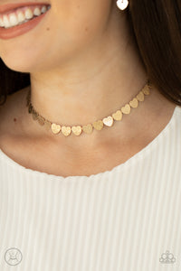 Playing HEART To Get - Gold Necklace - Paprazzi Jewelry