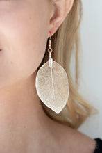 Load image into Gallery viewer, Leafy Legacy - Rose Gold Earrings - Paprazzi Jewelry
