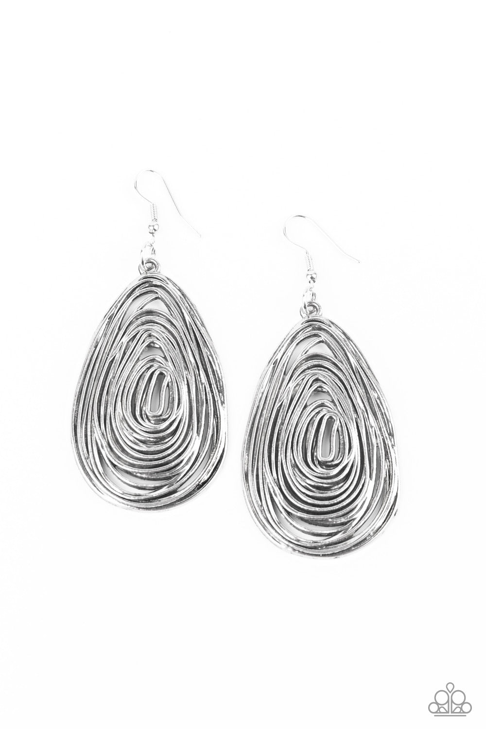paparazzi-accessories-rural-ripples-silver-earrings