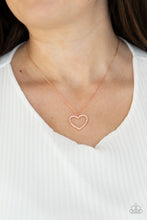 Load image into Gallery viewer, GLOW by Heart - Copper Necklace - Paprazzi Jewelry
