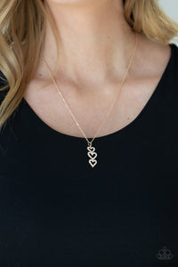 With All Your HEARTS - Gold Necklace - Paprazzi Jewelry