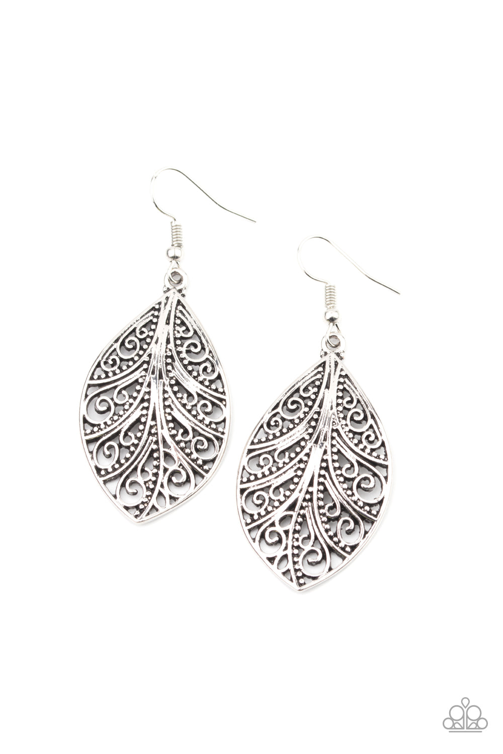 paparazzi-accessories-one-vine-day-silver-earrings