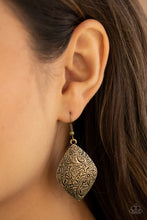 Load image into Gallery viewer, Flauntable Florals - Brass Earrings - Paprazzi Jewelry
