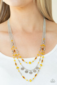 Step Out of My Aura - Yellow Necklace - Paparazzi Jewelry