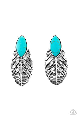 paparazzi-accessories-rural-roadrunner-blue-post earrings