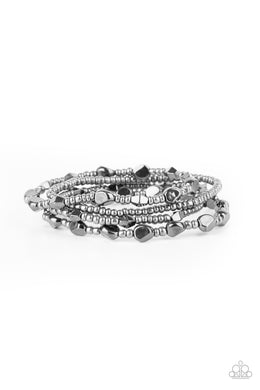 paparazzi-accessories-fashionably-faceted-black-bracelet