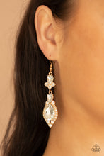 Load image into Gallery viewer, Fully Flauntable - Gold Earrings - Paprazzi Jewelry
