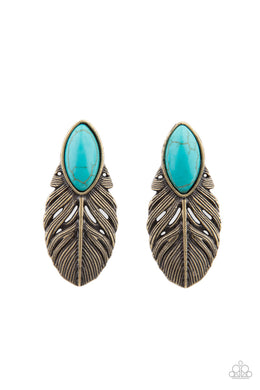 paparazzi-accessories-rural-roadrunner-brass-post earrings