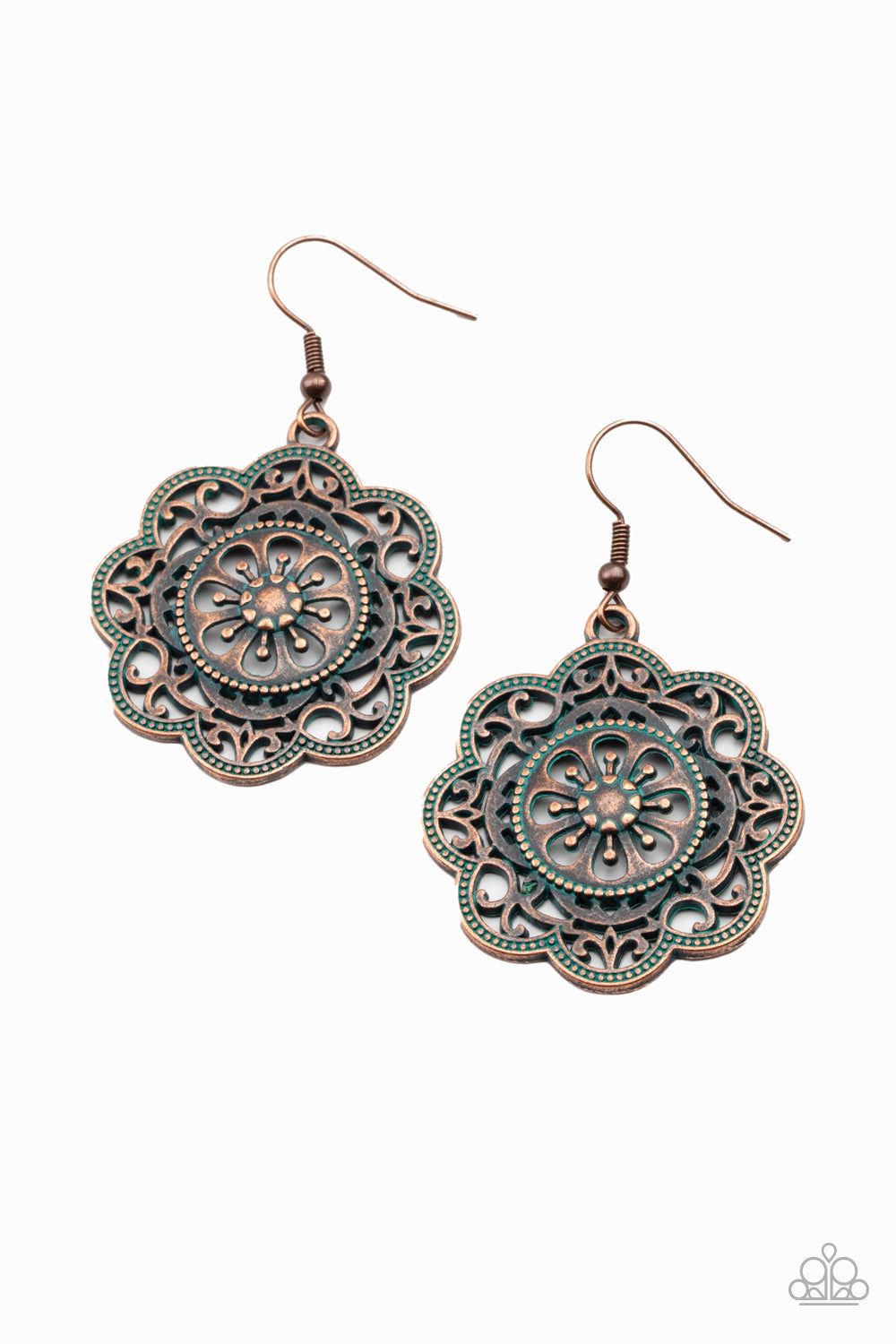 paparazzi-accessories-western-mandalas-copper-earrings