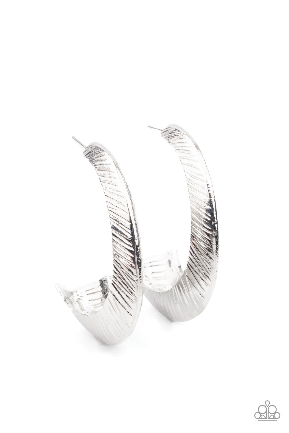 paparazzi-accessories-i-double-flare-you-silver-earrings