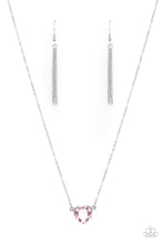 Load image into Gallery viewer, paparazzi-accessories-she-works-heart-for-the-money-pink-necklace
