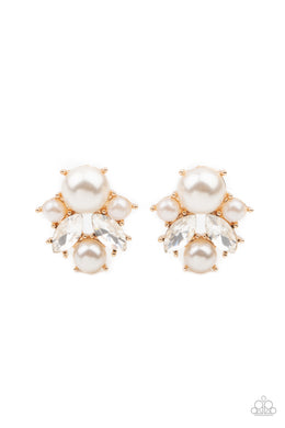 paparazzi-accessories-royal-reverie-gold-post earrings