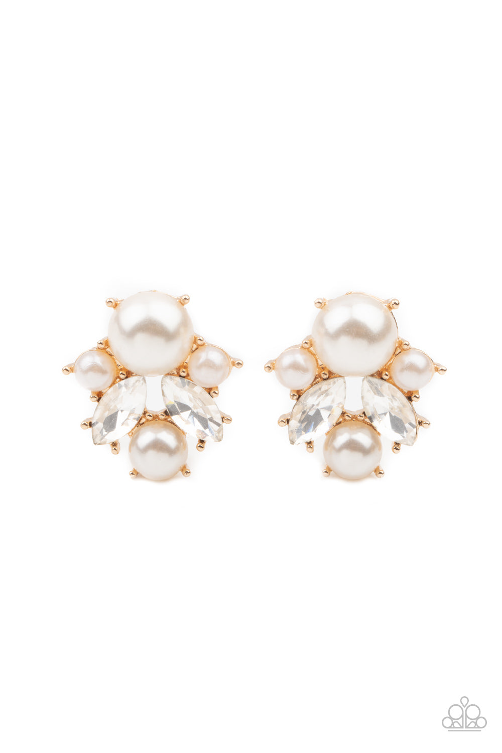 paparazzi-accessories-royal-reverie-gold-post earrings