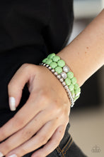 Load image into Gallery viewer, Desert Verbena - Green Bracelet - Paparazzi Jewelry
