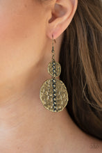 Load image into Gallery viewer, Metro Metalhead - Brass Earrings - Paprazzi Jewelry
