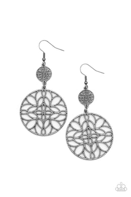 paparazzi-accessories-mandala-eden-black-earrings