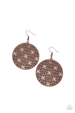 paparazzi-accessories-metallic-mosaic-copper-earrings