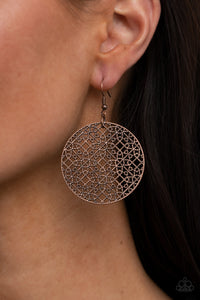 Metallic Mosaic - Copper Earrings - Paparazzi Jewelry