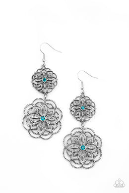 paparazzi-accessories-mandala-mecca-blue-earrings