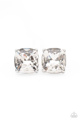 paparazzi-accessories-royalty-high-white-post earrings