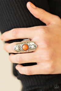 Badlands Garden - Orange Ring - Paparazzi Jewelry