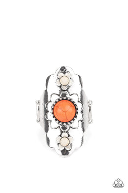 paparazzi-accessories-badlands-garden-orange-ring