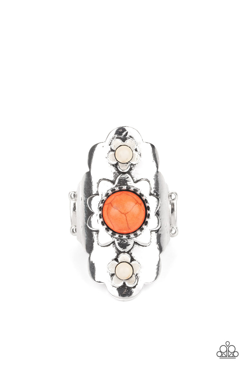 paparazzi-accessories-badlands-garden-orange-ring
