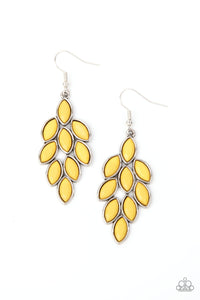 paparazzi-accessories-flamboyant-foliage-yellow-earrings
