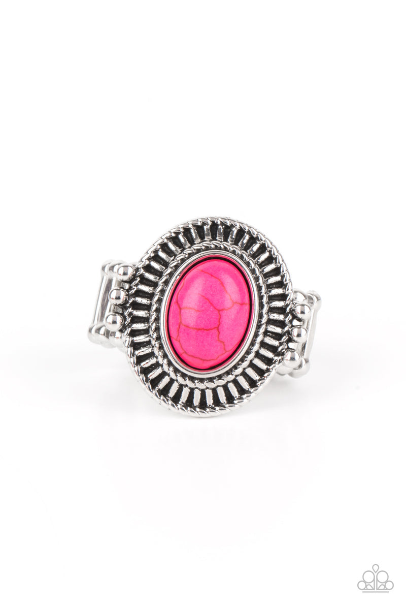 paparazzi-accessories-badlands-to-the-bone-pink-ring