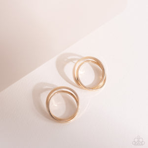 Always In The Loop - Gold Post Earrings - Paparazzi Jewelry
