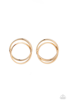paparazzi-accessories-always-in-the-loop-gold-post earrings