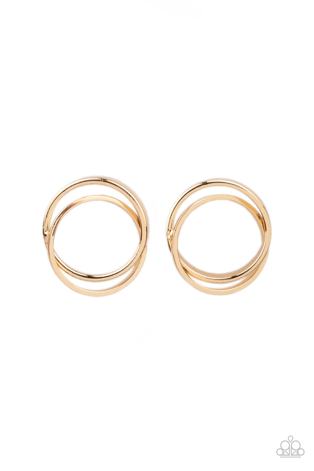 paparazzi-accessories-always-in-the-loop-gold-post earrings