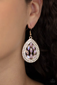 Encased Elegance - Gold Earrings - Paparazzi Jewelry