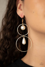 Load image into Gallery viewer, Cultured in Couture - Gold Earrings - Paparazzi Jewelry
