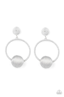 paparazzi-accessories-social-sphere-silver-post earrings
