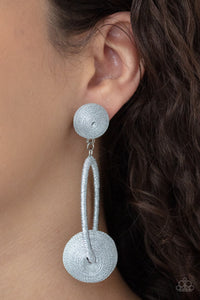Social Sphere - Silver Post Earrings - Paparazzi Jewelry