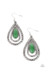 Load image into Gallery viewer, paparazzi-accessories-teardrop-torrent-green-earrings
