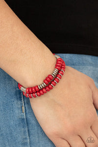 Desert Rainbow - Red Bracelet - Paparazzi Jewelry