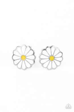 paparazzi-accessories-budding-out-white-post earrings