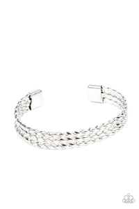 paparazzi-accessories-line-of-scrimmage-silver-mens bracelet
