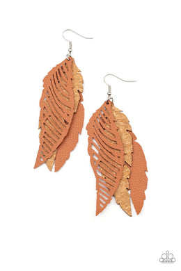 paparazzi-accessories-winging-off-the-hook-brown-earrings