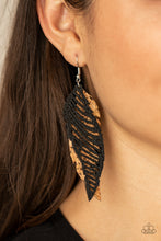 Load image into Gallery viewer, WINGING Off The Hook - Black Earrings - Paparazzi Jewelry
