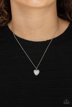 Load image into Gallery viewer, Pitter-Patter, Goes My Heart - Silver Necklace - Paparazzi Jewelry
