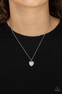 Pitter-Patter, Goes My Heart - Silver Necklace - Paparazzi Jewelry